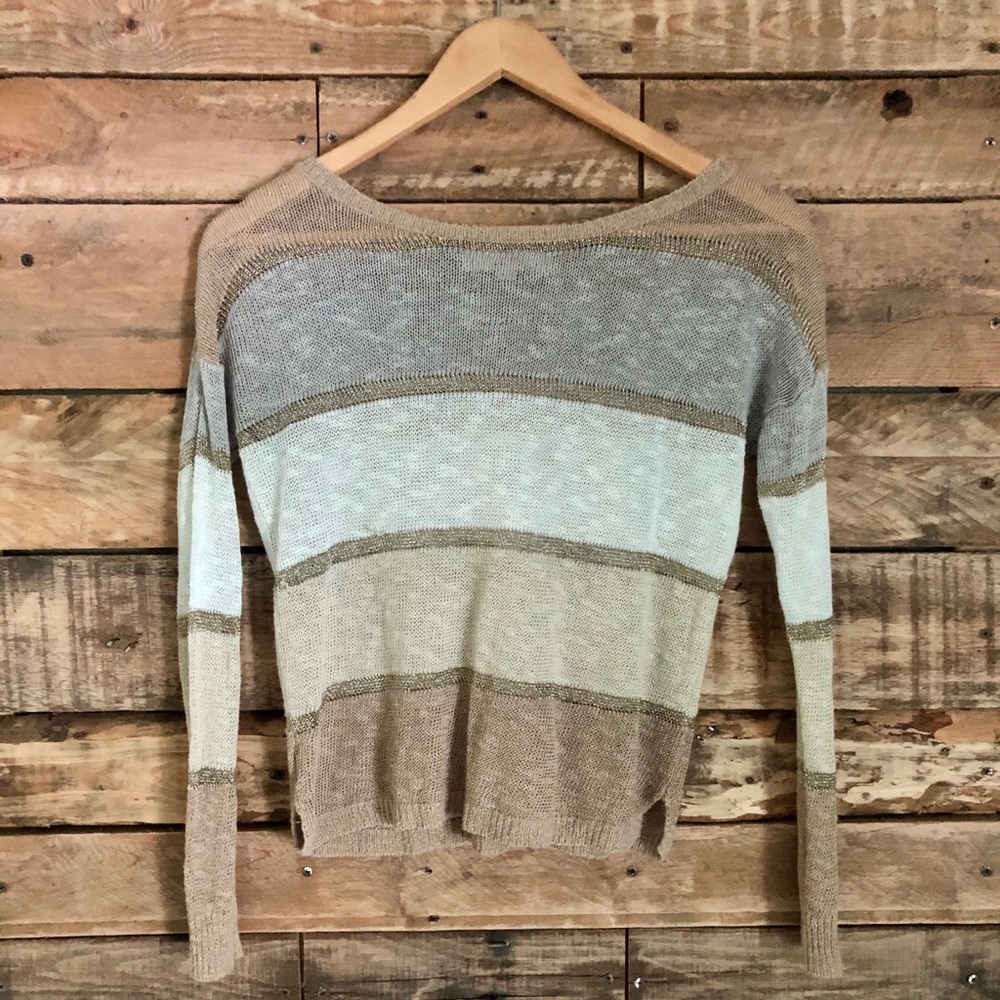 LOFT Metallic Striped Sweater
